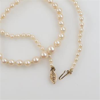 Pearl Necklace With 14kt Clasp