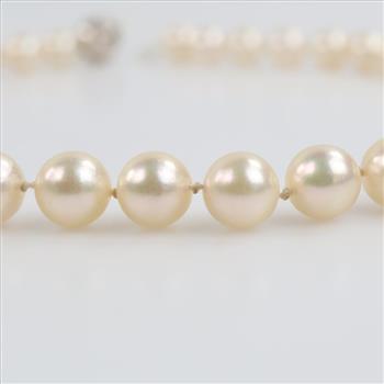 Pearl Necklace With 14kt White Gold Clasp