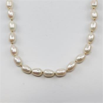 Pearl Necklace With Sterling Silver Clasp