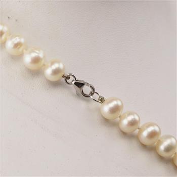 Pearl Sterling Silver Clasp Necklace