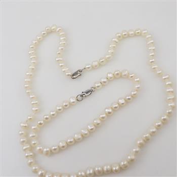 Pearl Sterling Silver Jewelry Set