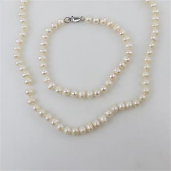 Pearl Sterling Silver Jewelry Set