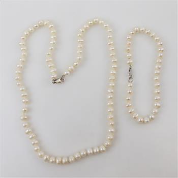 Pearl Sterling Silver Jewelry Set