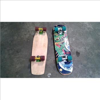 Penny And Golden Dragon Skateboards With Singular Crutch, 3 Pieces