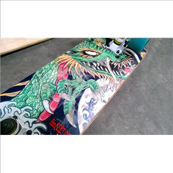 Penny And Golden Dragon Skateboards With Singular Crutch, 3 Pieces
