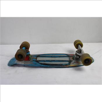 Penny Skateboard With Golden Rifle Hookah Attachment, 2 Pieces