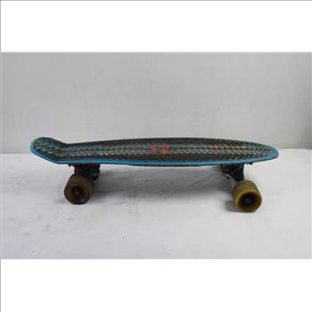 Penny Skateboard With Golden Rifle Hookah Attachment, 2 Pieces