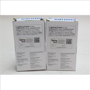 Philips SlimStyle 60W Dimmable Light Bulbs, 2 Pieces