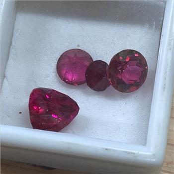 Pink Faceted Loose Jewelry Craft Stones, 4 Stones