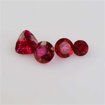 Pink Faceted Loose Jewelry Craft Stones, 4 Stones
