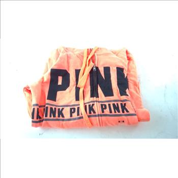 Pink Zip Up Hooded Sweatshirt, Size M