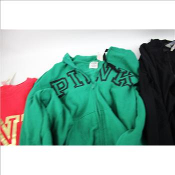 PINK Zip-Up Sweaters, Sweatshirt, Medium - XL, 3 Pieces