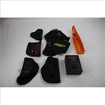 Pistol Cases, Ludex Speed Loader, Gun Holsters, And More, 11 Pieces