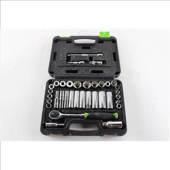 Pittsburgh Ratchet And Socket Set In Case