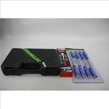 Pittsburgh Socket Set, Bolstered Screwdriver Set, ICON Pro Ratchet 3/8