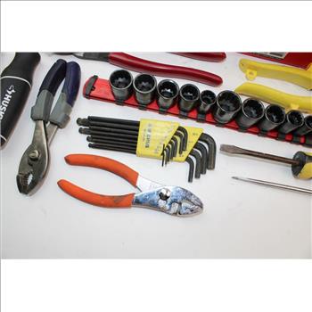 Pittsburgh, Stanley, Husky, & More Assorted Hand Tools In Keter All Purpose Box; 5+ Pieces