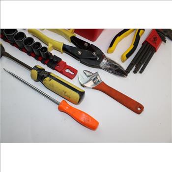 Pittsburgh, Stanley, Husky, & More Assorted Hand Tools In Keter All Purpose Box; 5+ Pieces