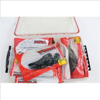 Plano Case With Yum PLastic Worms, 20+ Pieces