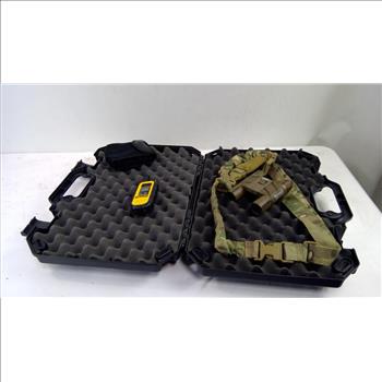 Plano Hard Case, Bushnell 10x25 Binoculars, Dewalt Walkie Talkie, Camo Strap, 4 Pieces