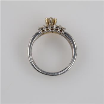 Platinum  And 18kt Gold Accent Diamond Wedding Set