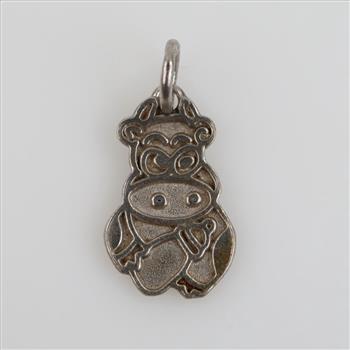 Platinum And Rhodium Plated Baby Hippo Pendant