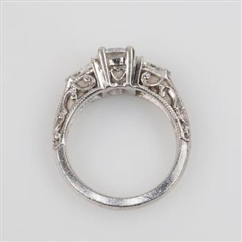 Platinum Cubic Zirconia Diamond Clear Stone Ring