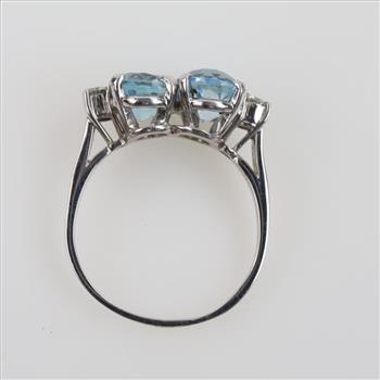 Platinum Diamond And Blue Spinel Ring