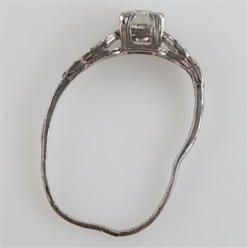 Platinum Diamond And Clear Stone Ring