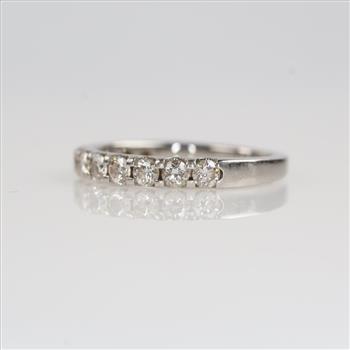 Platinum Diamond Band-Evaluated By Our Certified Gemologist-AGS/GIA