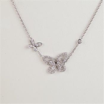 Platinum Diamond Butterfly Necklace