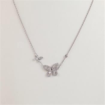Platinum Diamond Butterfly Necklace
