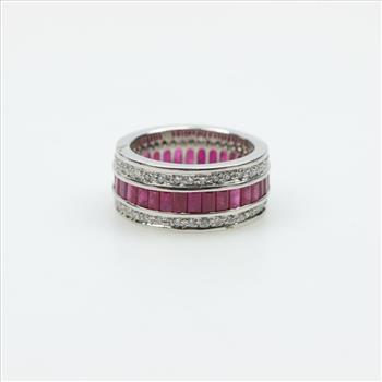 Platinum Ruby Diamond Band