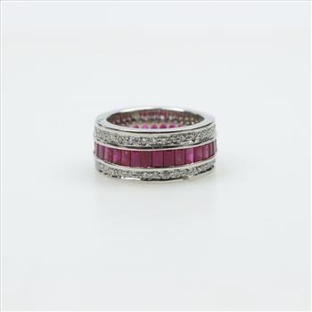 Platinum Ruby Diamond Band