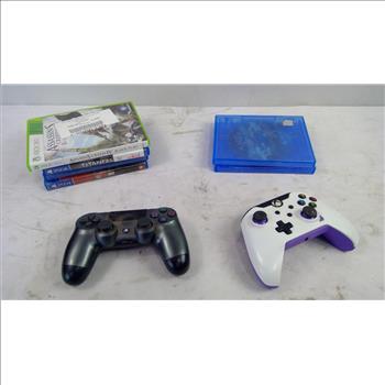 Playstation 4 Games, Xbox 360 Game, 6 Pieces With PS4, And Xbox Controller