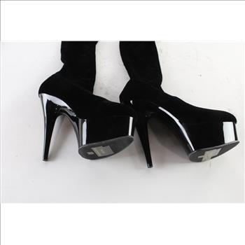 Pleaser Delight Thigh-High Boots, Size 7