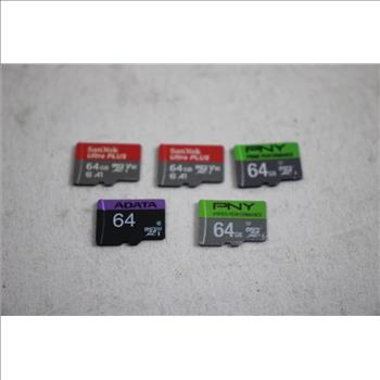 PNY 64 Gb Cards, Adata 64 Gb Card, And More, 5+ Pieces