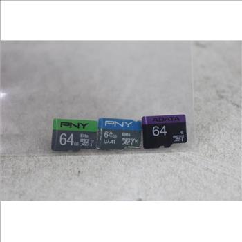 PNY, Adata, Microsd, 64 Gb, 3 Pieces