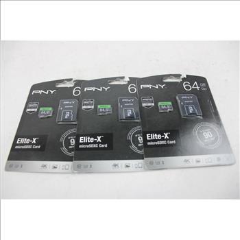 PNY Microsd With Adapter, 64 And 128 Gb, 6 Pieces