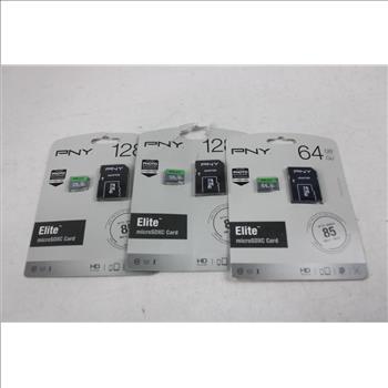 PNY Microsd With Adapter, 64 And 128 Gb, 6 Pieces