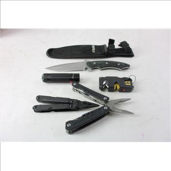 Pocket Tool, Flashlight, And More, 5 Pieces
