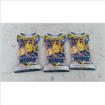 Pokemon Sword & Shled Silver Tempest  Trading Card Boost Packs 3 Pieces