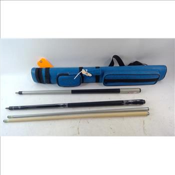 Pool Cue Case With Pool Cues, 3 Pieces