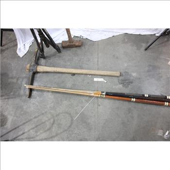 Pool Cues, LED Working Light, Ambico Tripod, Frog Statue And More, 3+ Pieces