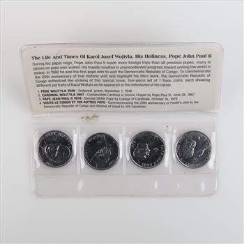 Pope John Paul II Coin Set, Democratic Republic Of Congo