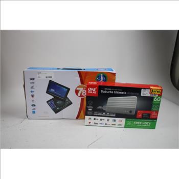 Portable DVD Player, Portable Doorbell, Ambient Lamp, HDTV Indoor Antenna, 4 Pieces
