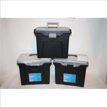 Portable File Totes, Can Opener, And More Bulk Lot, 13 Pieces