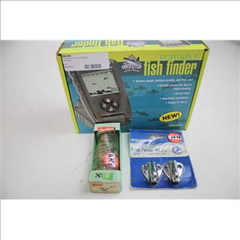 Portable Fish Finder, Snap Fender Hooks, Cobra Marine VHF Radio, And More, 5 Pieces