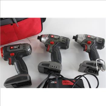 Porter Cable Cordless Drills & Charger, 4 Pieces