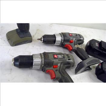 Porter Cable Drill/Drivers, Work Light, 3 Pieces With Battery Packs