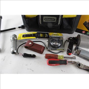 Power Drive Power Inverter, Carlyle Infrared Thermometer, Stanley Tool Bag, 10 Plus Pieces